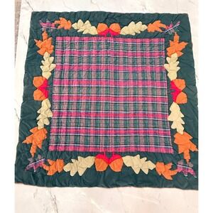 Vintage Patch Magic Fall Harvest Quilt Throw Blanket Plaid Leaf Acorn 54x54